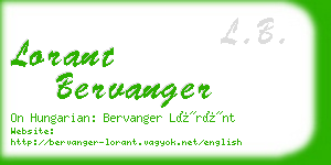 lorant bervanger business card